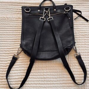 Black EVR Leather Convertible Backpack - Classic Everyday Carry